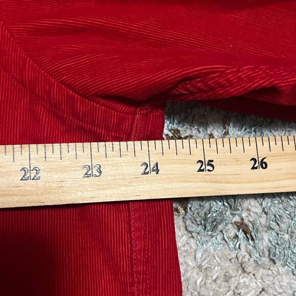 Vintage 70s Kentfield Corduroy Button Down Shirt Large Tailored in Japan Red - Picture 6 of 7